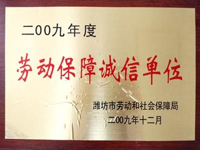点击查看详细信息<br>标题：劳动保障诚信单位 阅读次数：8273